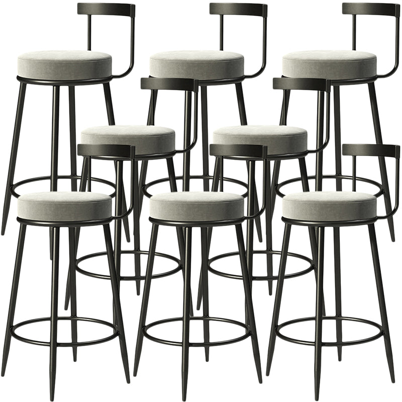 Contemporary  Low Back Home Stool Matte Finish Upholstered Bar Stools