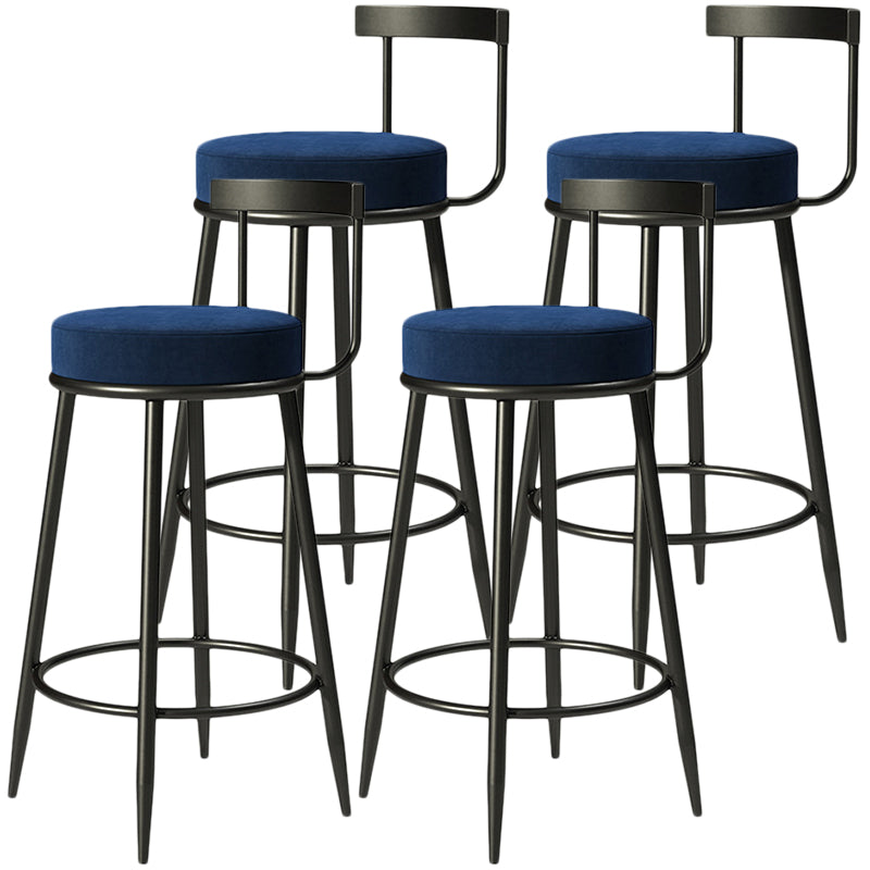Contemporary  Low Back Home Stool Matte Finish Upholstered Bar Stools