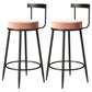 Contemporary  Low Back Home Stool Matte Finish Upholstered Bar Stools