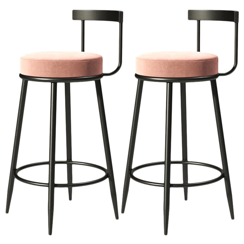 Contemporary  Low Back Home Stool Matte Finish Upholstered Bar Stools