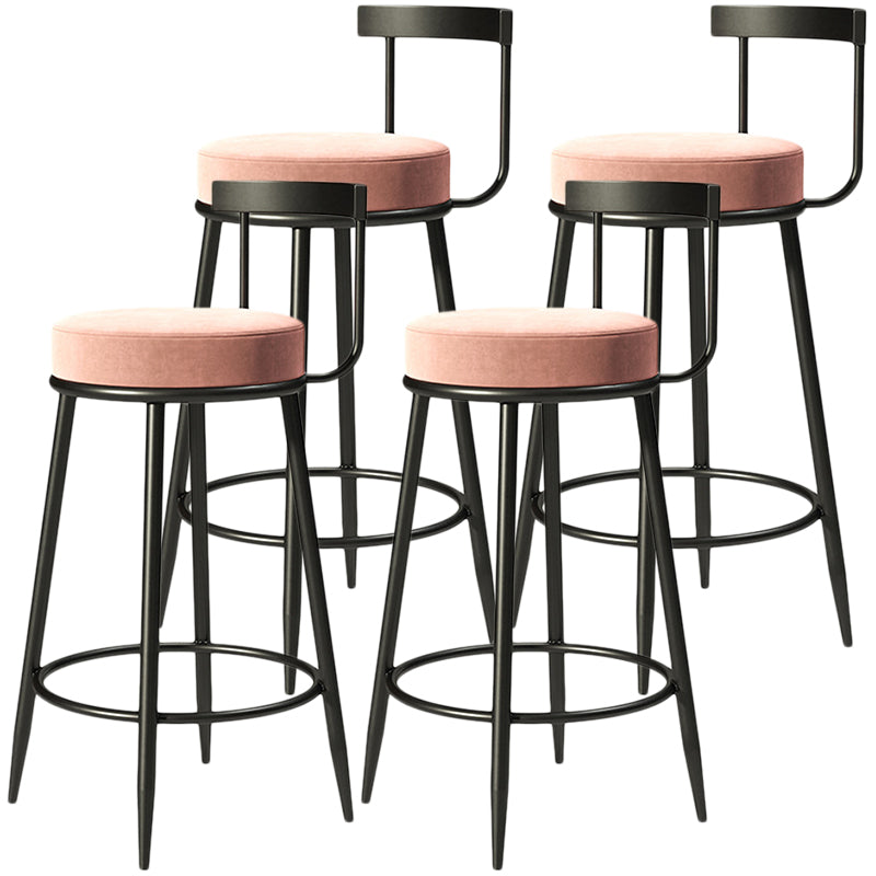 Contemporary  Low Back Home Stool Matte Finish Upholstered Bar Stools