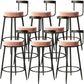 Contemporary  Low Back Home Stool Matte Finish Upholstered Bar Stools