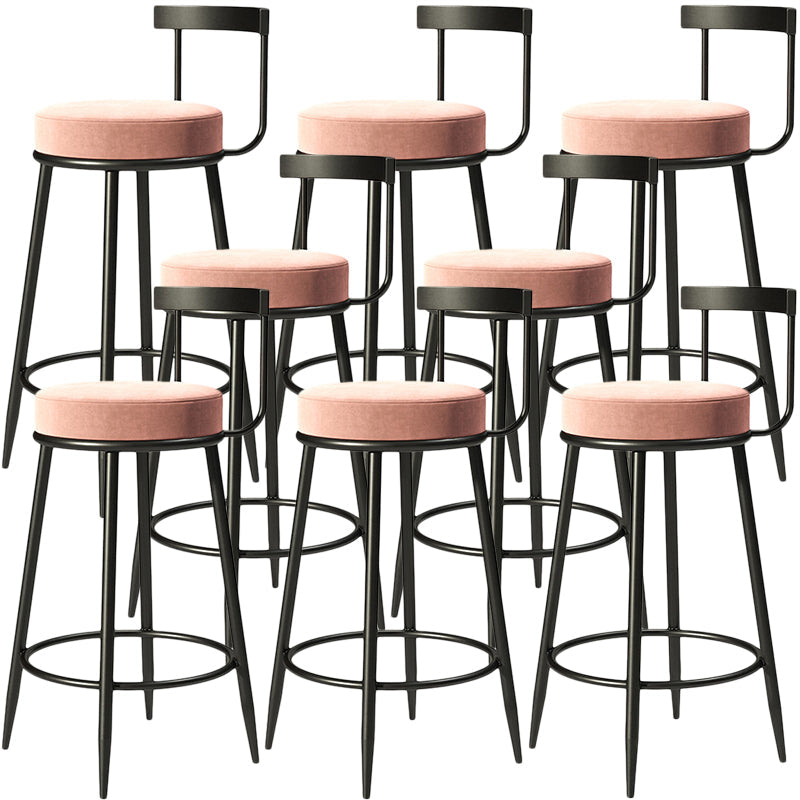 Contemporary  Low Back Home Stool Matte Finish Upholstered Bar Stools