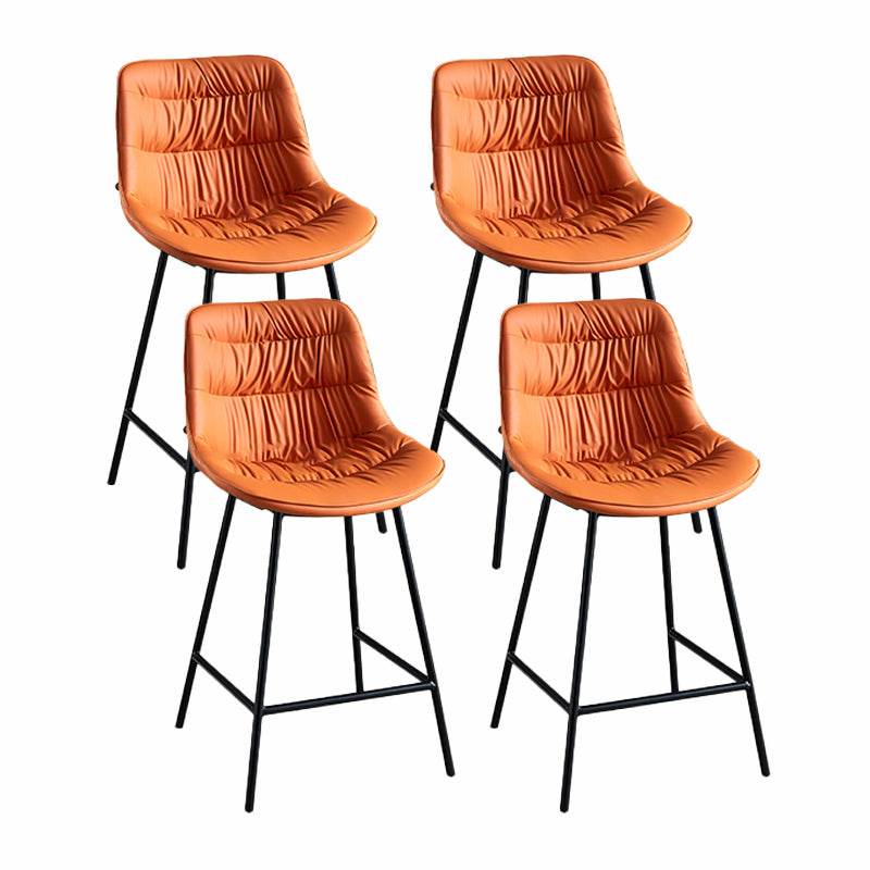 Contemporary Style Bar Stool PU Leather Counter Bar Stool with Metal Legs for Home