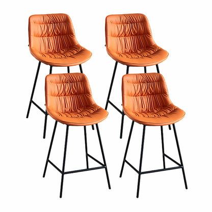 Contemporary Style Bar Stool PU Leather Counter Bar Stool with Metal Legs for Home
