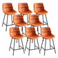 Contemporary Style Bar Stool PU Leather Counter Bar Stool with Metal Legs for Home