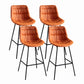 Contemporary Style Bar Stool PU Leather Counter Bar Stool with Metal Legs for Home