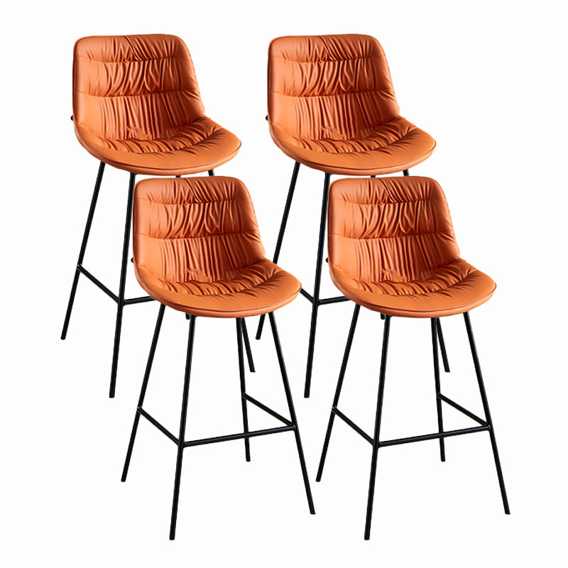 Contemporary Style Bar Stool PU Leather Counter Bar Stool with Metal Legs for Home