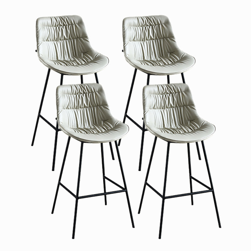 Contemporary Style Bar Stool PU Leather Counter Bar Stool with Metal Legs for Home