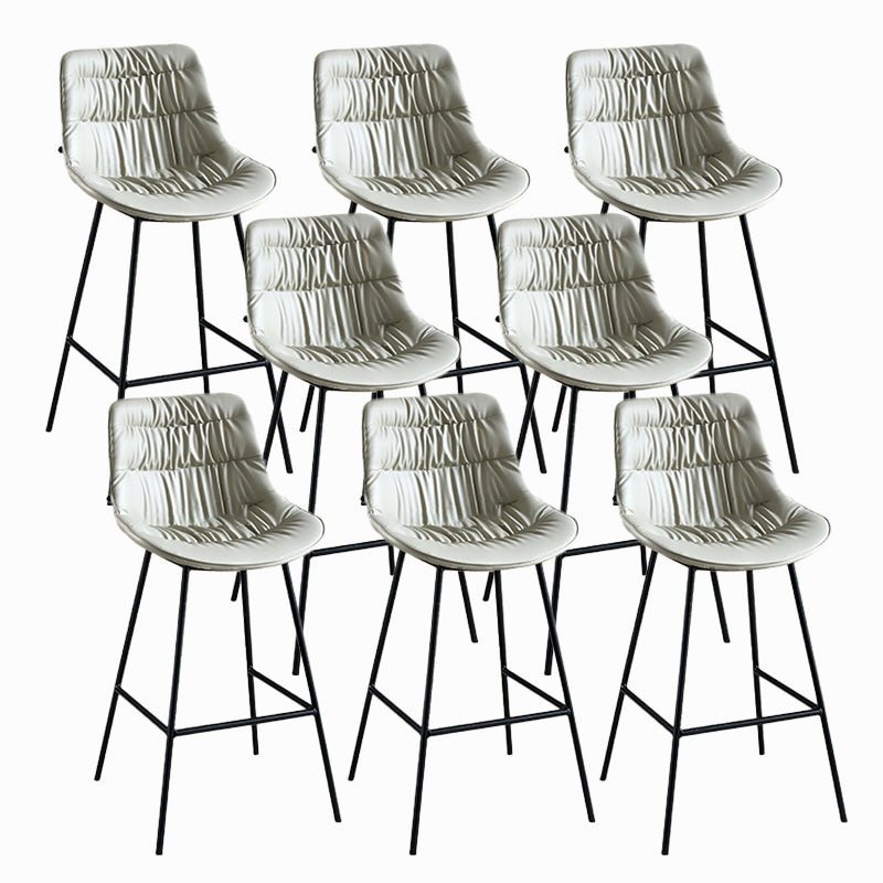 Contemporary Style Bar Stool PU Leather Counter Bar Stool with Metal Legs for Home