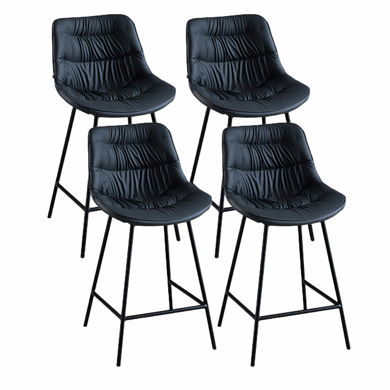 Contemporary Style Bar Stool PU Leather Counter Bar Stool with Metal Legs for Home
