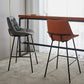Contemporary Style Bar Stool PU Leather Counter Bar Stool with Metal Legs for Home