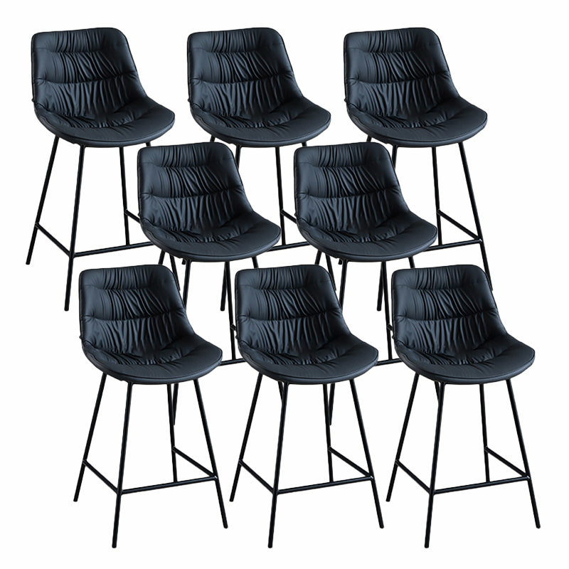 Contemporary Style Bar Stool PU Leather Counter Bar Stool with Metal Legs for Home
