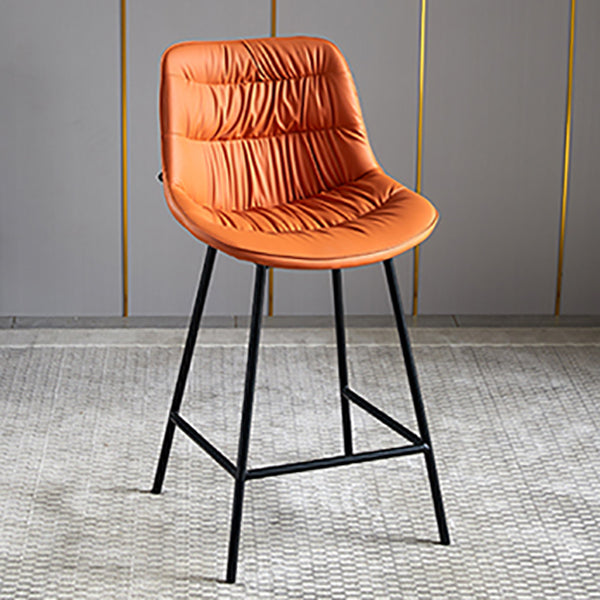 Contemporary Style Bar Stool PU Leather Counter Bar Stool with Metal Legs for Home