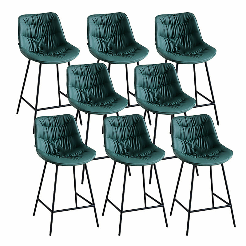 Contemporary Style Bar Stool PU Leather Counter Bar Stool with Metal Legs for Home