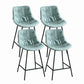 Contemporary Style Bar Stool PU Leather Counter Bar Stool with Metal Legs for Home
