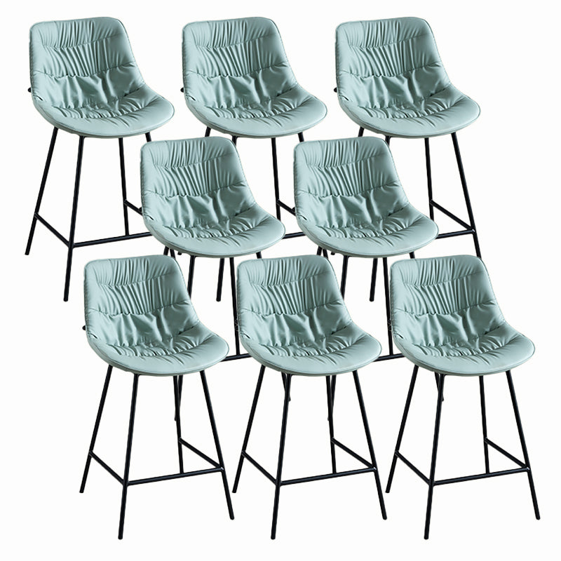 Contemporary Style Bar Stool PU Leather Counter Bar Stool with Metal Legs for Home