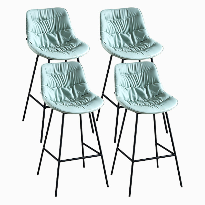 Contemporary Style Bar Stool PU Leather Counter Bar Stool with Metal Legs for Home