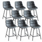 Contemporary Style Bar Stool PU Leather Counter Bar Stool with Metal Legs for Home