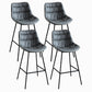 Contemporary Style Bar Stool PU Leather Counter Bar Stool with Metal Legs for Home