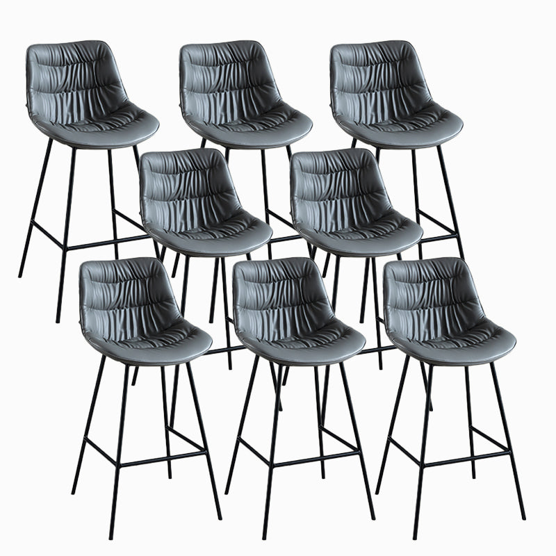Contemporary Style Bar Stool PU Leather Counter Bar Stool with Metal Legs for Home