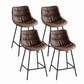 Contemporary Style Bar Stool PU Leather Counter Bar Stool with Metal Legs for Home