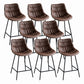 Contemporary Style Bar Stool PU Leather Counter Bar Stool with Metal Legs for Home
