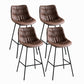 Contemporary Style Bar Stool PU Leather Counter Bar Stool with Metal Legs for Home