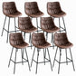 Contemporary Style Bar Stool PU Leather Counter Bar Stool with Metal Legs for Home