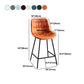 Contemporary Style Bar Stool PU Leather Counter Bar Stool with Metal Legs for Home