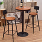 1/3 Pieces Industrial Iron Bar Table Set Round Bistro Set with Pine Wood Top