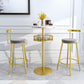 1/2/3 Pieces Industrial Iron Bar Table Set Round Bistro Set with Faux Marble Top 3 Pieces: Gold Table, 2 Chairs Clearhalo 'Bar Furniture' 'furn' 'furn_home_bar_bar_sets' 'Furniture' 'Home Bars & Bar Sets' 'home_bar_bar_sets' 'Kitchen & Dining Furniture' 5291484