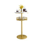 1/2/3 Pieces Industrial Iron Bar Table Set Round Bistro Set with Faux Marble Top Gold 22"L x 22"W Clearhalo 'Bar Furniture' 'furn' 'furn_home_bar_bar_sets' 'Furniture' 'Home Bars & Bar Sets' 'home_bar_bar_sets' 'Kitchen & Dining Furniture' 5291487