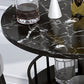 1/2/3 Pieces Industrial Iron Bar Table Set Round Bistro Set with Faux Marble Top Clearhalo 'Bar Furniture' 'furn' 'furn_home_bar_bar_sets' 'Furniture' 'Home Bars & Bar Sets' 'home_bar_bar_sets' 'Kitchen & Dining Furniture' 5291489