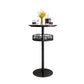 1/2/3 Pieces Industrial Iron Bar Table Set Round Bistro Set with Faux Marble Top Black 22"L x 22"W Clearhalo 'Bar Furniture' 'furn' 'furn_home_bar_bar_sets' 'Furniture' 'Home Bars & Bar Sets' 'home_bar_bar_sets' 'Kitchen & Dining Furniture' 5291492