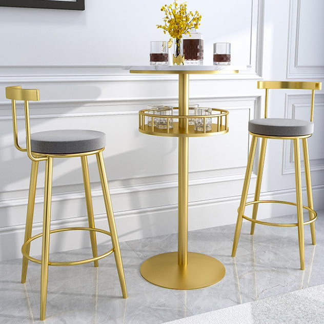 1/2/3 Pieces Industrial Iron Bar Table Set Round Bistro Set with Faux Marble Top Clearhalo 'Bar Furniture' 'furn' 'furn_home_bar_bar_sets' 'Furniture' 'Home Bars & Bar Sets' 'home_bar_bar_sets' 'Kitchen & Dining Furniture' 5291494