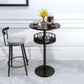 1/2/3 Pieces Industrial Iron Bar Table Set Round Bistro Set with Faux Marble Top 2 Pieces: Table, 1 Chair Clearhalo 'Bar Furniture' 'furn' 'furn_home_bar_bar_sets' 'Furniture' 'Home Bars & Bar Sets' 'home_bar_bar_sets' 'Kitchen & Dining Furniture' 5291495