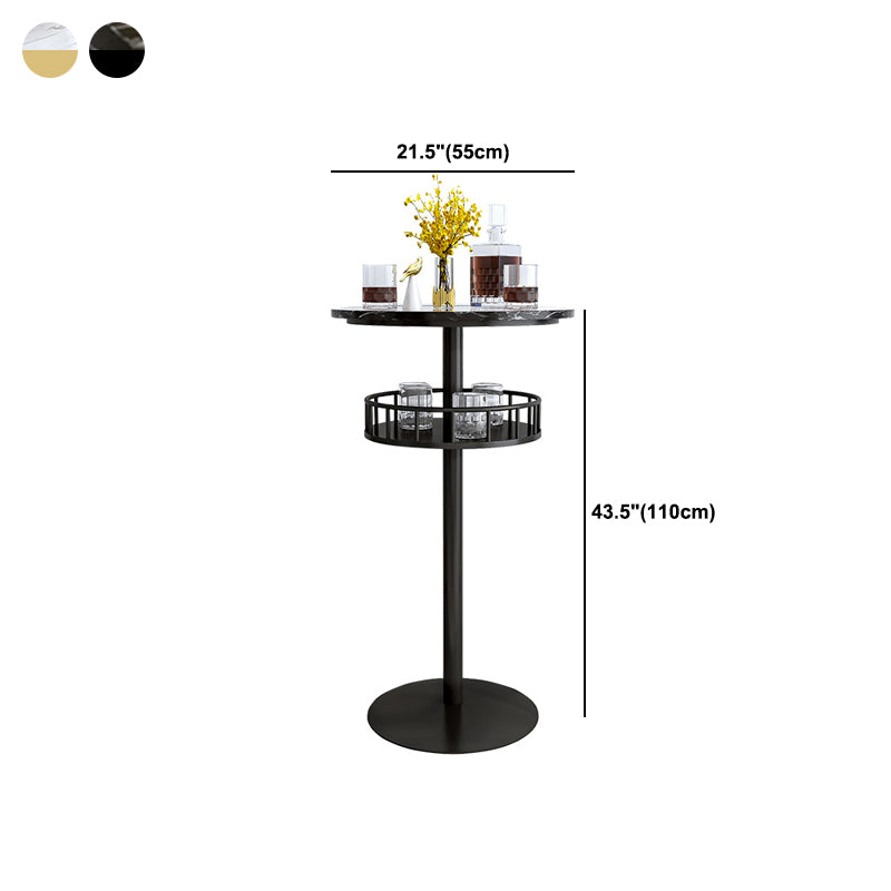 1/2/3 Pieces Industrial Iron Bar Table Set Round Bistro Set with Faux Marble Top Clearhalo 'Bar Furniture' 'furn' 'furn_home_bar_bar_sets' 'Furniture' 'Home Bars & Bar Sets' 'home_bar_bar_sets' 'Kitchen & Dining Furniture' 5291498