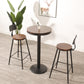 1/3 Pieces Industrial Iron Bistro Set Round Bar Table Set with Pine Wood Top