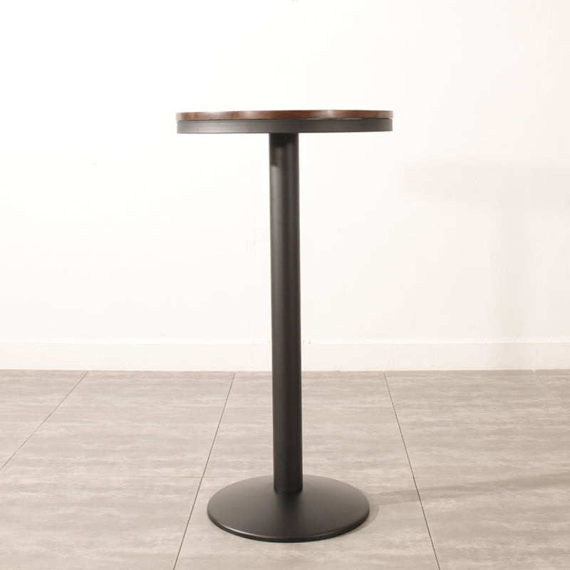 1/3 Pieces Industrial Iron Bistro Set Round Bar Table Set with Pine Wood Top