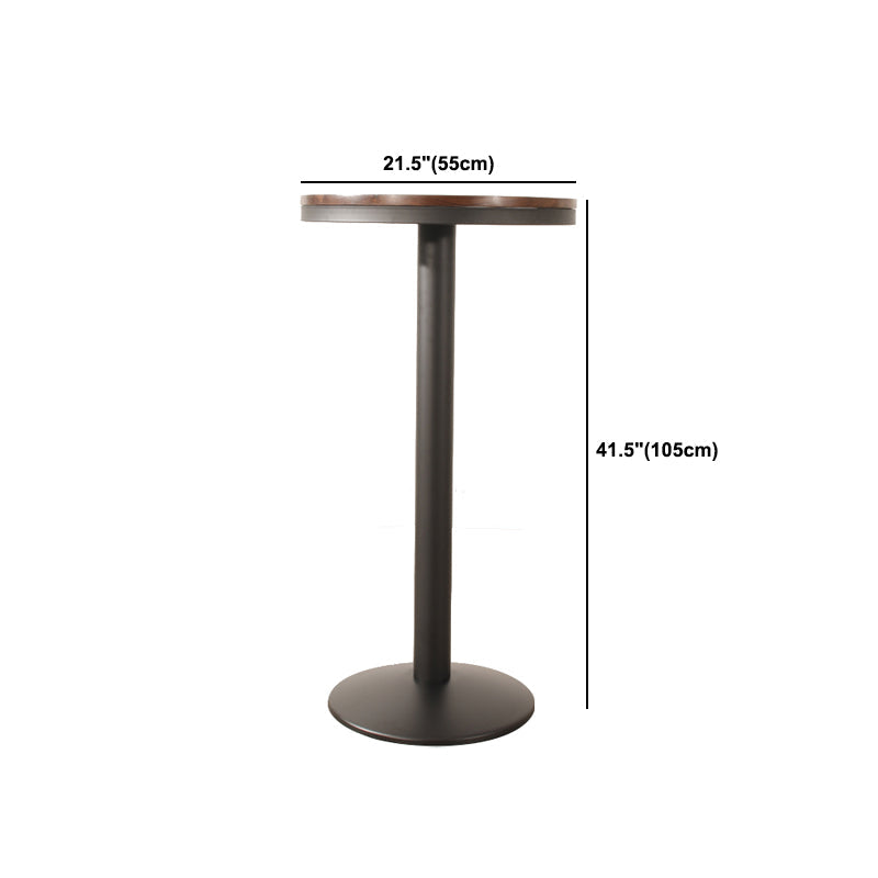 1/3 Pieces Industrial Iron Bistro Set Round Bar Table Set with Pine Wood Top