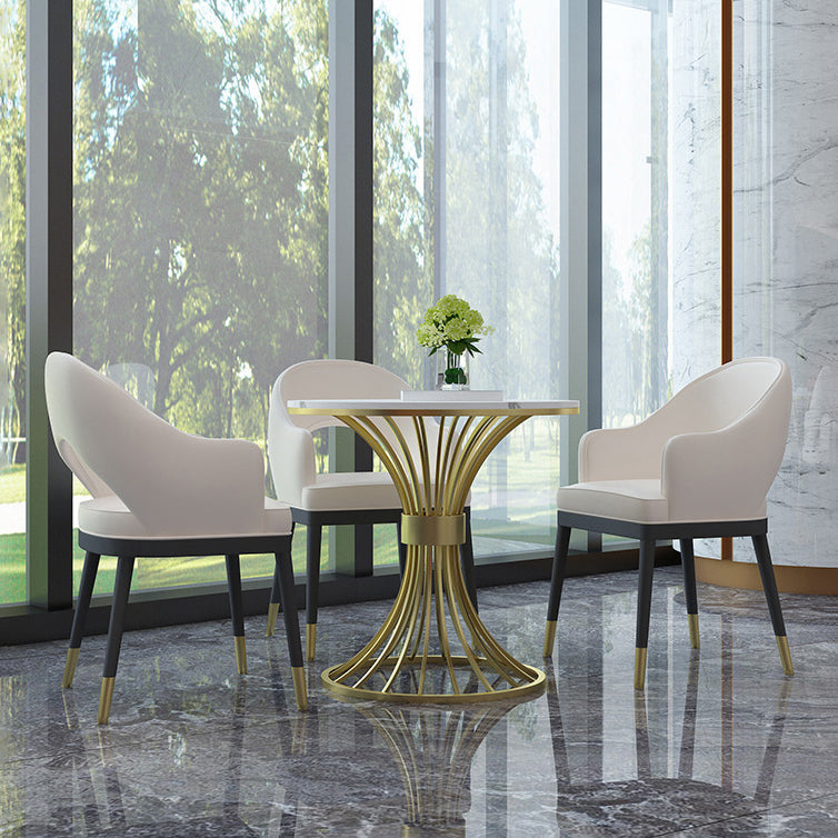 Glam Sintered Stone Dining Table Set 1/2/3/4/5 Pieces Dining Set for Home Use Clearhalo 'Dining Room Sets' 'Dining Tables & Seating' 'dining_room_set' 'furn' 'furn_dining_room_set' 'Furniture' 'Kitchen & Dining Furniture' 5291612