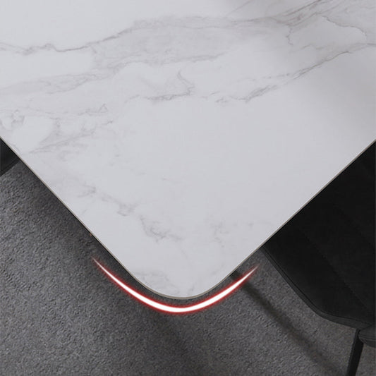 モダンな焼結石トップダイニングセット長方形1/2/5/7ピースダイニングルームテーブルセット