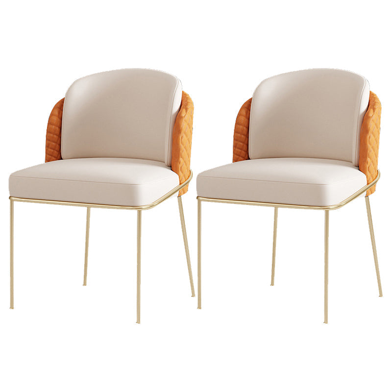 Glam Round Sintered Stone Dining Table Set 1/2/3/4/5 Pieces Dining Set for Home Use 2 Orange Chairs Clearhalo 'Dining Room Sets' 'Dining Tables & Seating' 'dining_room_set' 'furn' 'furn_dining_room_set' 'Furniture' 'Kitchen & Dining Furniture' 5291634