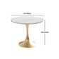Glam Round Sintered Stone Dining Table Set 1/2/3/4/5 Pieces Dining Set for Home Use Clearhalo 'Dining Room Sets' 'Dining Tables & Seating' 'dining_room_set' 'furn' 'furn_dining_room_set' 'Furniture' 'Kitchen & Dining Furniture' 5291650