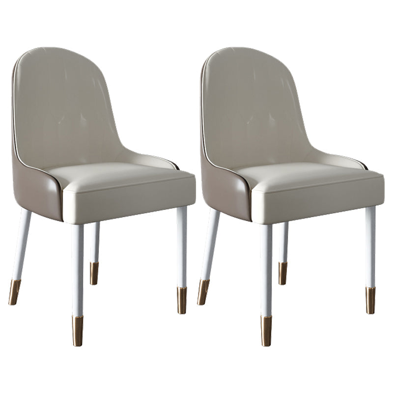 Modern White Iron Dinette Set 1/2/5/7 Pieces Rectangle Sintered Stone Top Dining Table Set 2 White Chairs Clearhalo 'Dining Room Sets' 'Dining Tables & Seating' 'dining_room_set' 'furn' 'furn_dining_room_set' 'Furniture' 'Kitchen & Dining Furniture' 5291656