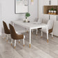 Modern White Iron Dinette Set 1/2/5/7 Pieces Rectangle Sintered Stone Top Dining Table Set 5 Pieces: Table, 4 White Chairs Clearhalo 'Dining Room Sets' 'Dining Tables & Seating' 'dining_room_set' 'furn' 'furn_dining_room_set' 'Furniture' 'Kitchen & Dining Furniture' 5291657