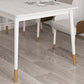 Modern White Iron Dinette Set 1/2/5/7 Pieces Rectangle Sintered Stone Top Dining Table Set Clearhalo 'Dining Room Sets' 'Dining Tables & Seating' 'dining_room_set' 'furn' 'furn_dining_room_set' 'Furniture' 'Kitchen & Dining Furniture' 5291662