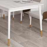 Modern White Iron Dinette Set 1/2/5/7 Pieces Rectangle Sintered Stone Top Dining Table Set Clearhalo 'Dining Room Sets' 'Dining Tables & Seating' 'dining_room_set' 'furn' 'furn_dining_room_set' 'Furniture' 'Kitchen & Dining Furniture' 5291662