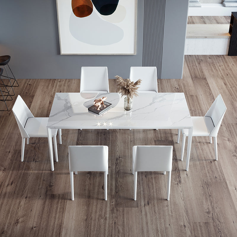 Moderne Rechteck Diniate Set 1/4/5/7 Stück Stein Top Esstisch Set